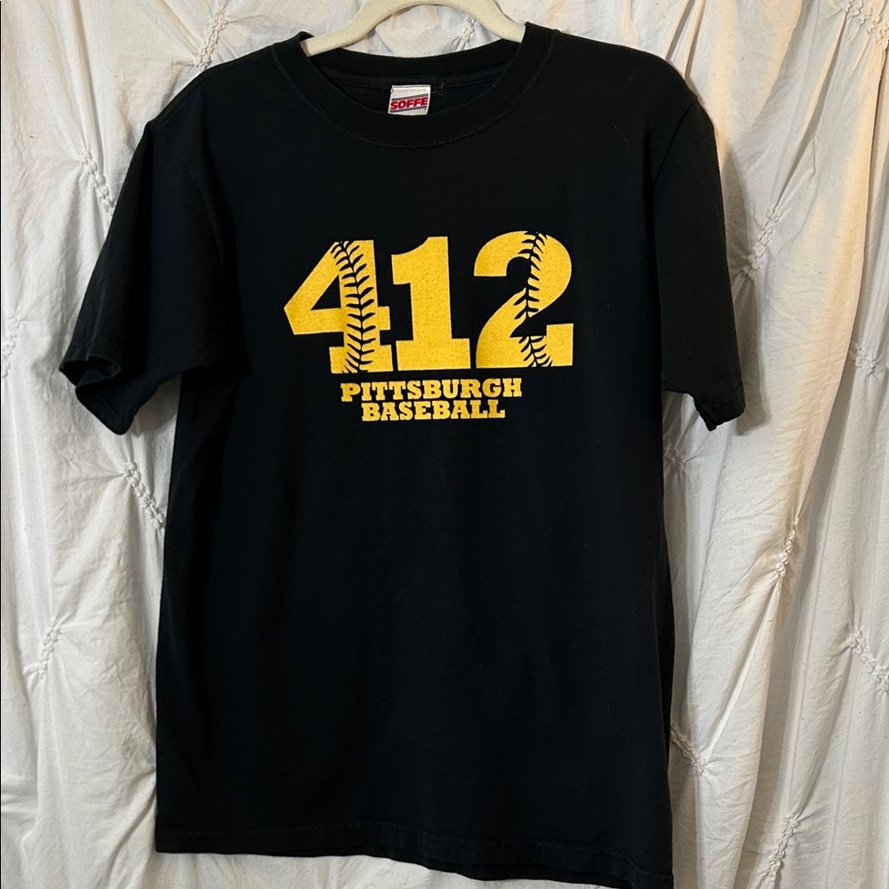 Soffe Black and Yellow Pittsburgh Baseball Kids Tee